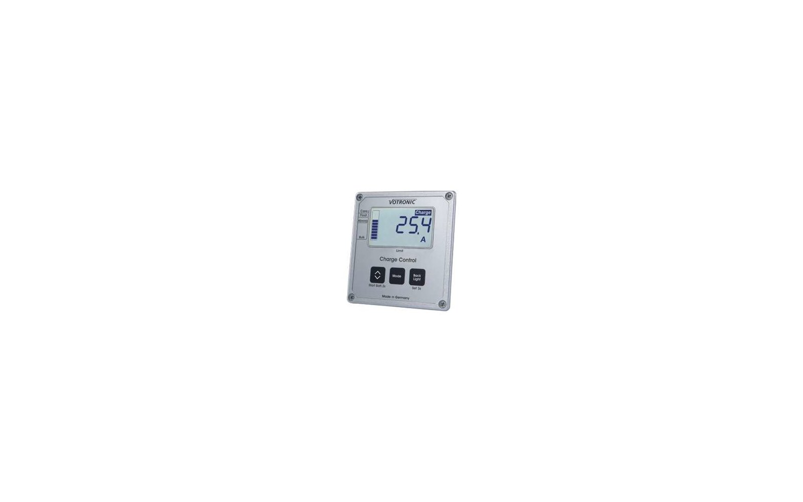 Display eines Votronic Charge Control Geräts mit Anzeige 25,4 A