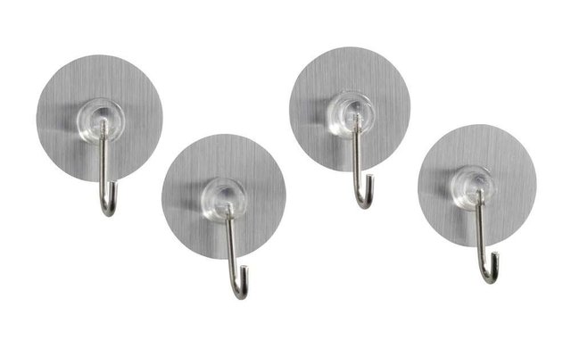 Wenko Static-Loc nickel hook wall hooks stainless steel look 4er Set