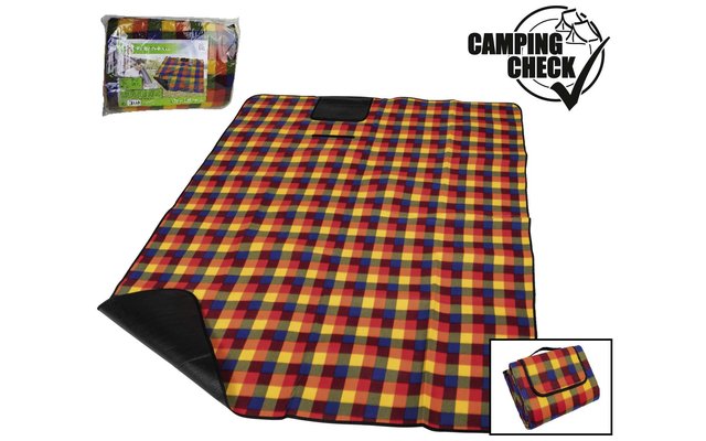 Happy People picnic blanket with acrylic back 175 x 135 cm