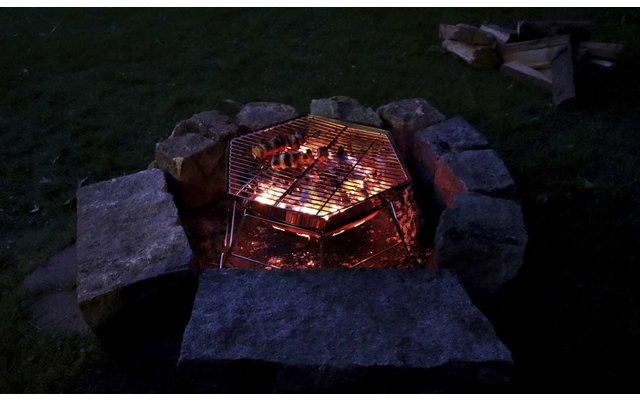 Parrilla y cuenco de fuego hexagonal Origin Outdoors 40 x 45 cm
