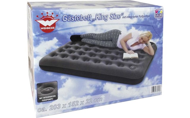 Happy People Guest Bed King Size with integrated foot pump 203 x 152 x 22 cm