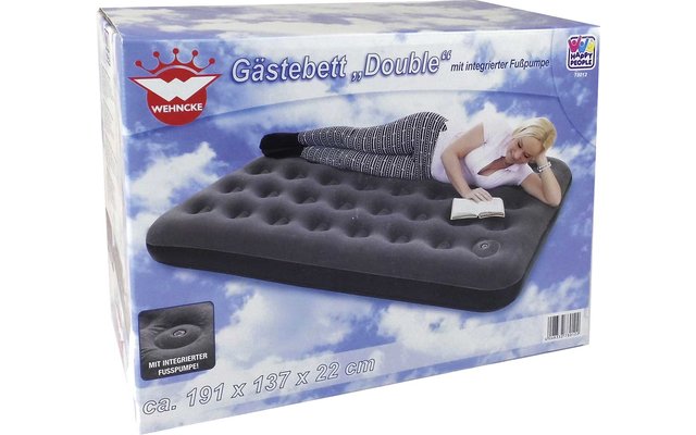 Happy People Double guest bed 191 x 137 x 22 cm integrated foot pump air bed