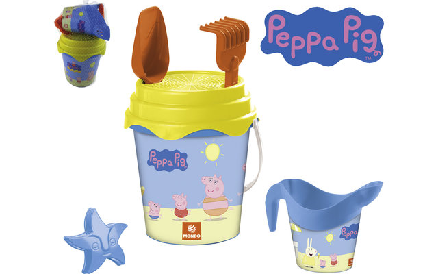 Happy People Peppa Pig bucket set with mold, shovel, rake and watering can