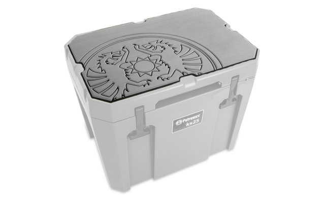 Petromax Haft-Auflage für Kühlbox kx25 grau mit Drachenemblem