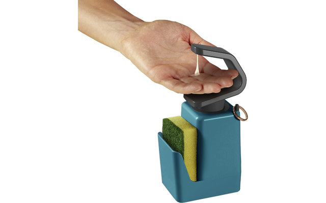 Metaltex Soap Tex Distributeur de savon, y compris éponge et support d'anneau turquoise 400 ml