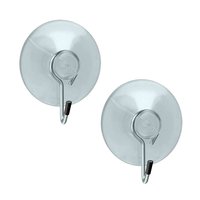 Metaltex suction hook transparent plastic set of 2 4 cm