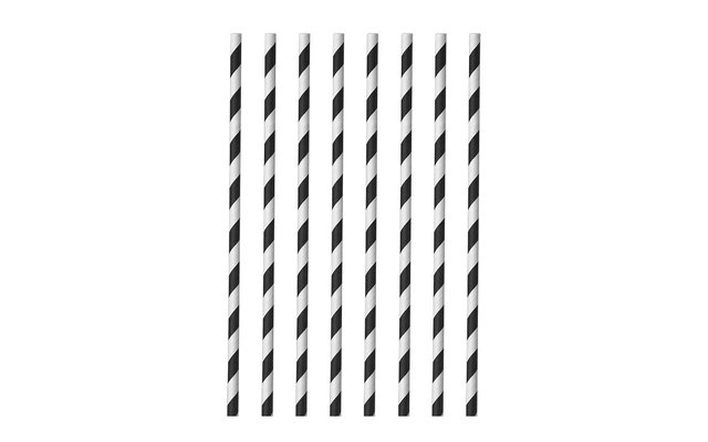 Metaltex Trinkhalme Papier 40 Stück schwarz/weiß