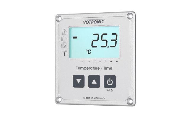 Votronic LCD-Thermometer / Uhr S mit Extern-Sensor 