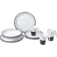Brunner Prallin Geschirr-Set 16 tlg. wei&szlig; f&uuml;r 4 Personen