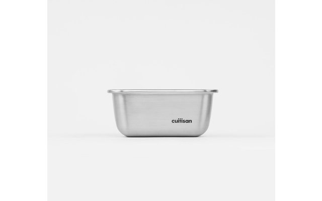 Cuitisan stainless steel can with clip closure lid square 500 ml