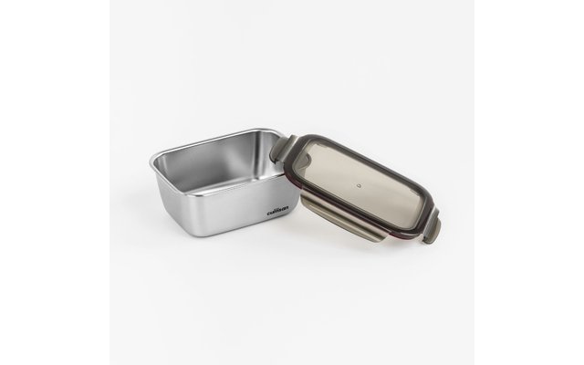 Cuitisan stainless steel can with clip closure lid square 1800 ml