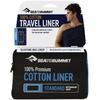 Sea to Summit Premium Cotton Travel Liner Standard Travel Sleeping Bag Ticking Sea foam