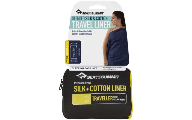 Sea to Summit Silk/Cotton Travel Liner Reiseschlafsack Inlett Traveller mit Kopfkissenfach Sea foam
