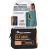 Sea to Summit Premium Stretch Silk Travel Liner Reiseschlafsack Inlett Mummy mit Kopfkissen- und Fußfach Sea foam