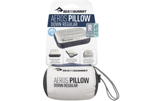 Sea to Summit Aeros Down Pillow Regular Daunenkissen grau