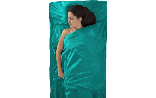 Sea to Summit Silk/Cotton Travel Liner Travel Sleeping Bag Ticking Traveller with pillow compartment Sea foam