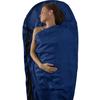 Sea to Summit Premium Stretch Silk Travel Liner Sacco a pelo da viaggio Ticking Mummy con cuscino e scomparto per i piedi blu navy