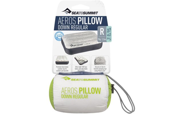 Sea to Summit Aeros Down Pillow Cuscino regolare in piuma d'oca verde