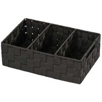 Panier de rangement Wenko Adria Poign&eacute;e 3 compartiments noir