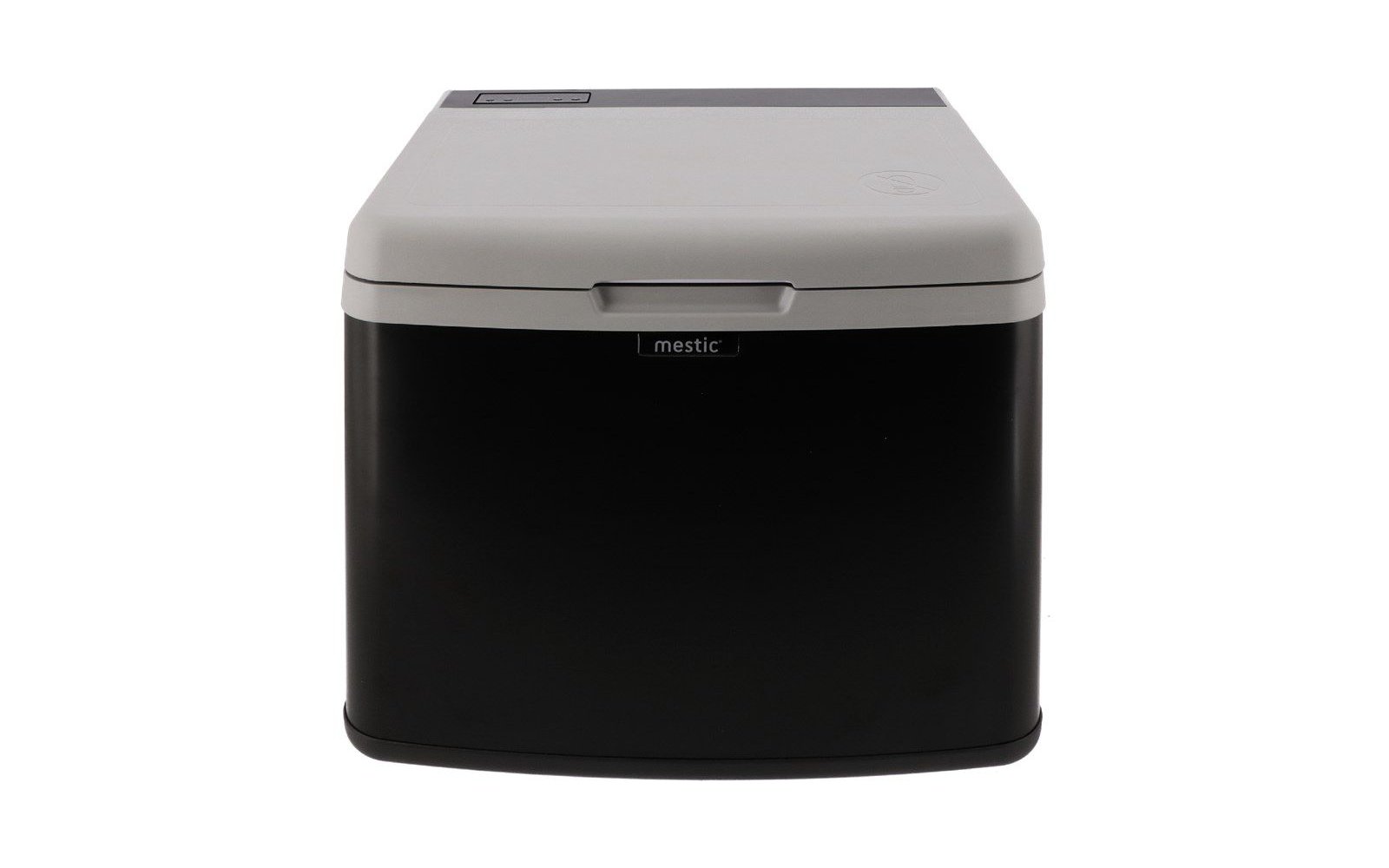 Un escáner de superficie plana gris y negro visto desde el frente