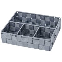 Wenko Adria petit panier de rangement 4 compartiments gris