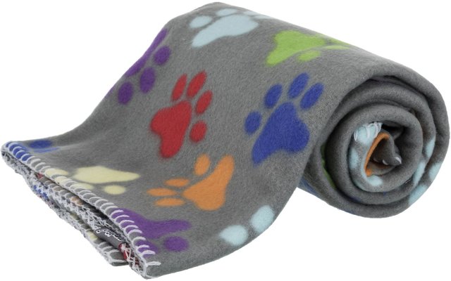 Jollypaw fleece blanket Janno 150 × 100 cm gray / colorful