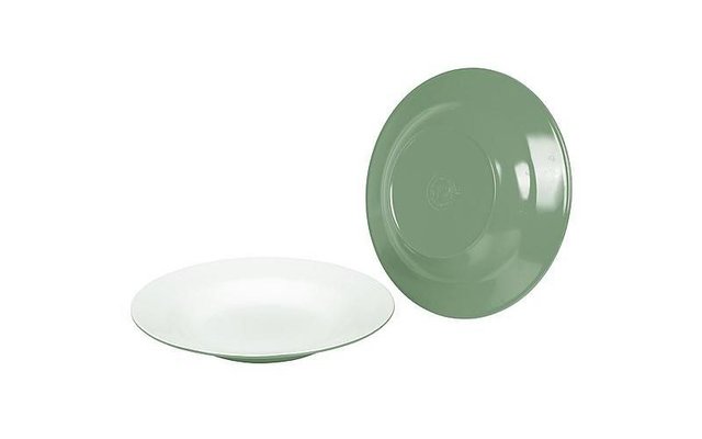 Bo-Camp plate deep two-tone 4 pieces green / white