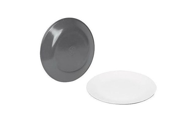 Bo-Camp dinner plate two-tone 4 pieces gray / white