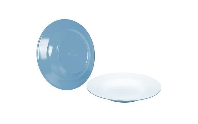 Bo-Camp plate deep two-tone 4 pieces blue / white