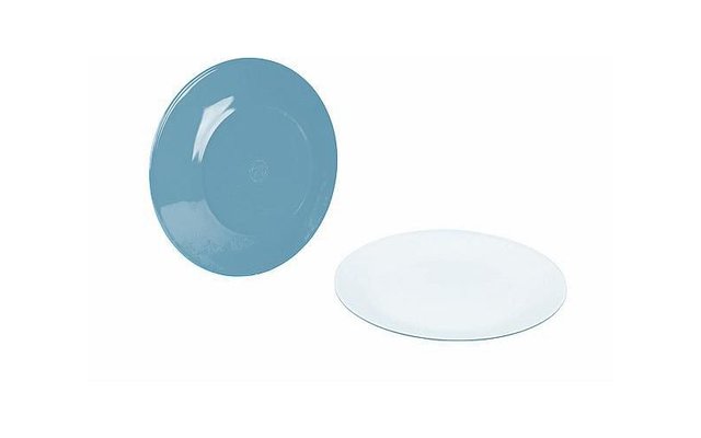 Bo-Camp plato bicolor 4 piezas azul/blanco