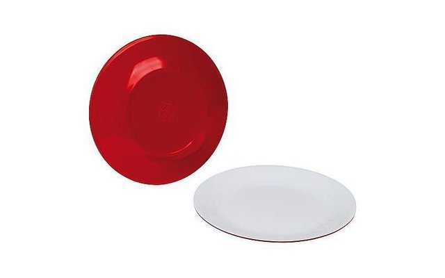 Bo-Camp ontbijtbord tweecolorig rood - 4-delige set