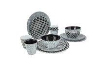 Bo-Camp Tableware Mix and Match dinnerware 16 pieces black / white