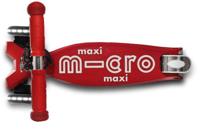 Micro Maxi Deluxe LED Kids Kickboard Red