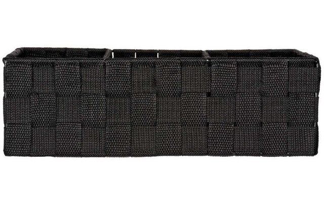 Wenko Adria storage basket handle 3 compartments black