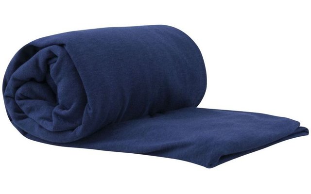 Sea to Summit Expander Liner Travel Sleeping Bag Ticking Mummy with Pillow and Foot Compartment Navy blue