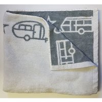 Pufz Badetuch Wohnwagen weiß/grau
