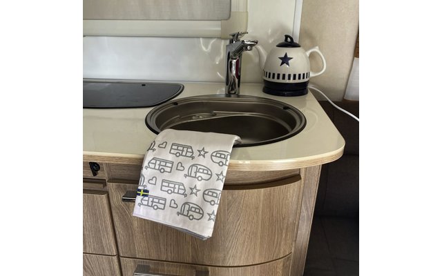 Pufz asciugamano da cucina Caravan bianco/grigio 2 pezzi