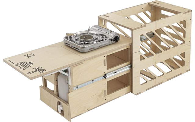 Box letto/tavolo pieghevole Escape Vans Eco Box plus L