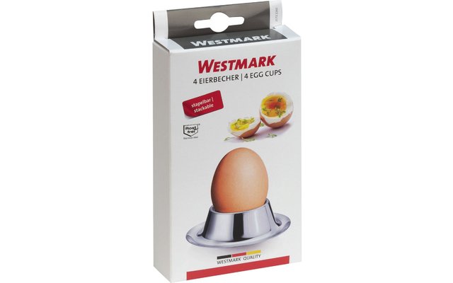 Westmark 4 eierdopjes rond zilver