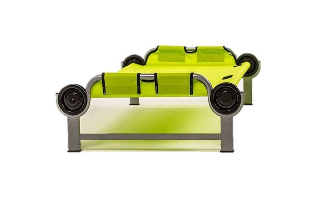 Catre individual Disc-O-Bed Kid-O-Bed con bastidor recto sin bolsillo lateral, verde