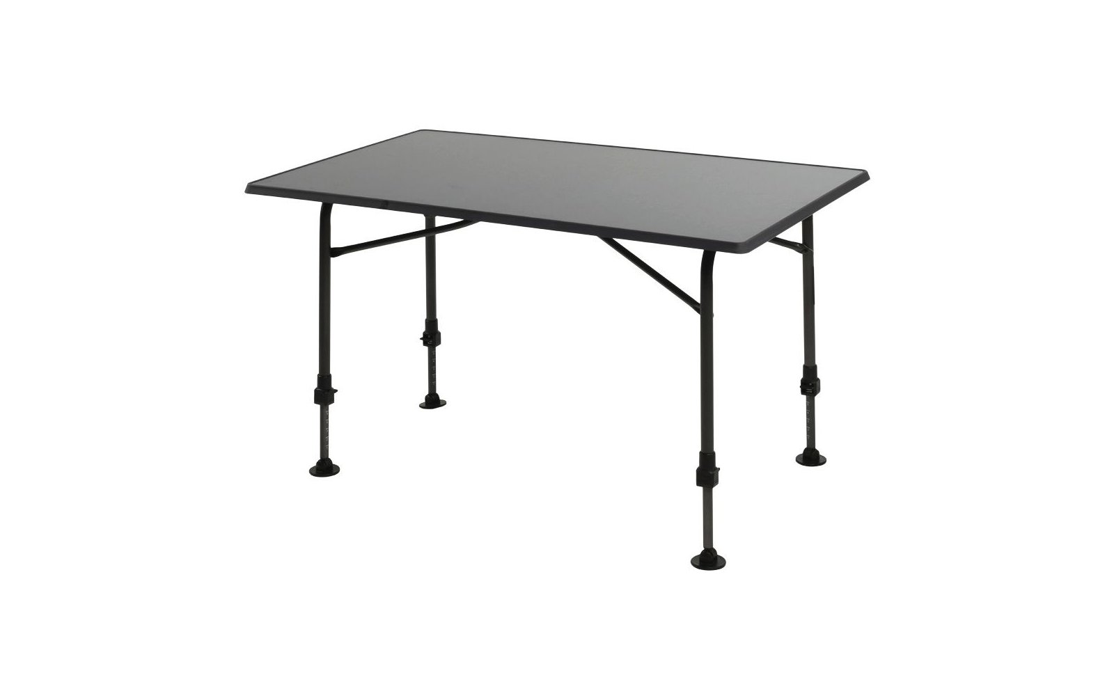 Tisch mit schwarzer Tischplatte und schwarzen Metallbeinen