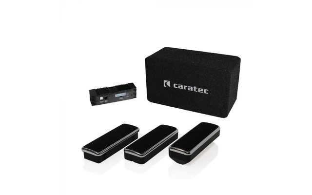 Sistema de sonido Caratec Audio CAS206 para autocaravanas totalmente integrado con altavoces negro
