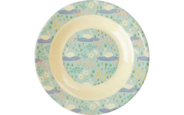 Rice melamine children's bowl with frogs green 20 cm