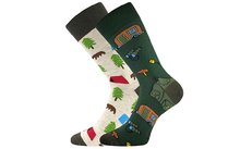 Socks with camping motif
