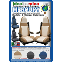 Ideatermica Mercury C Stoelbekleding met Geïntegreerde Hoofdsteun en Riemen 2 stuks blauw