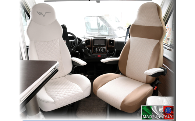 Ideatermica Mercury D seat cover with integrated headrest and straps 2 pieces beige