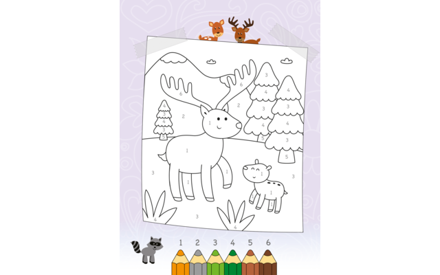 Libros infantiles Kangaroo Pintando por números - León
