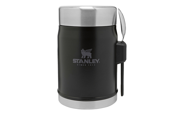 Stanley Classic Legendary Lebensmittel Behälter mit Göffel 400 ml schwarz matt