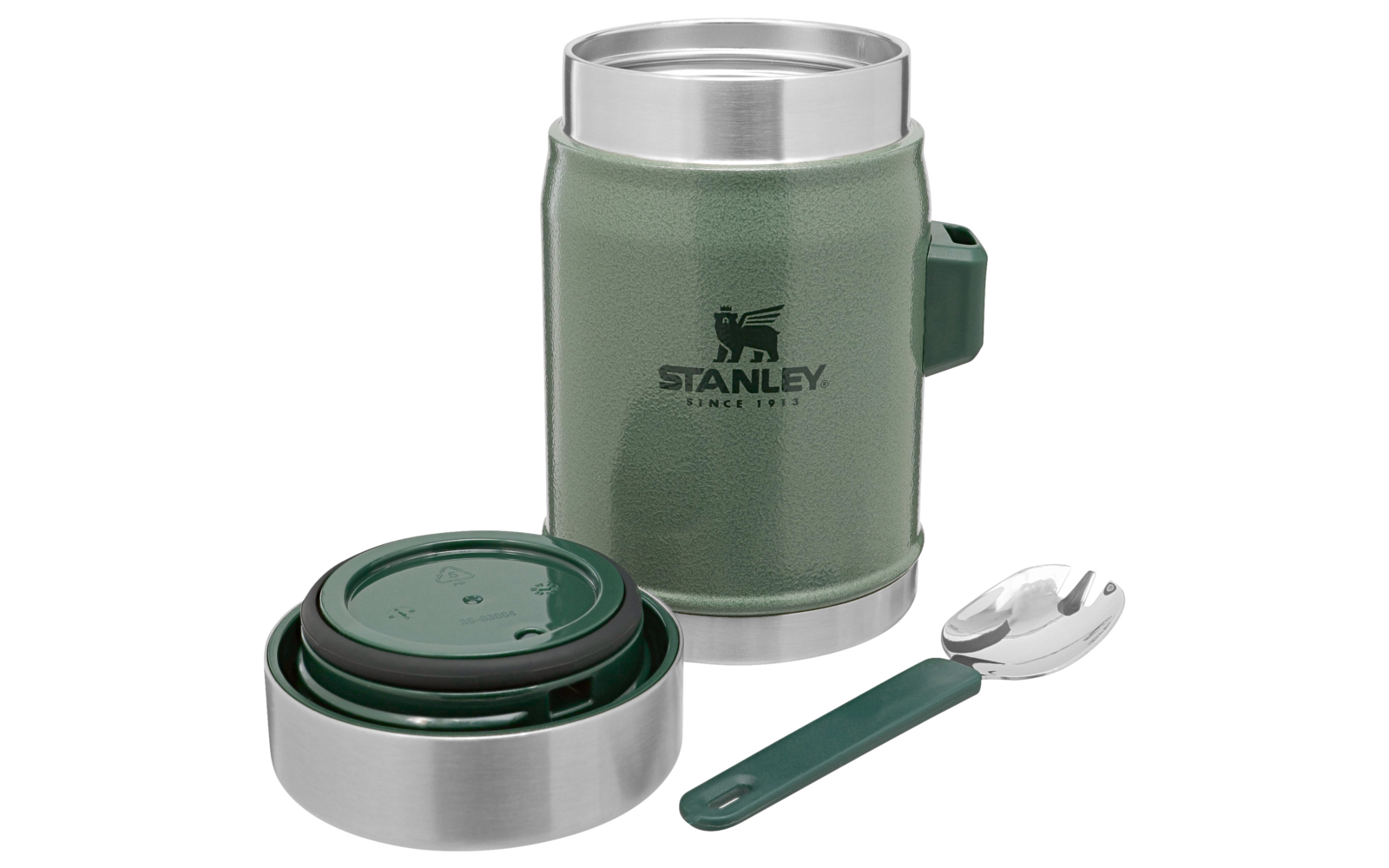 Grünes Stanley Thermobehälter-Set mit Löffel und abnehmbarem Deckel