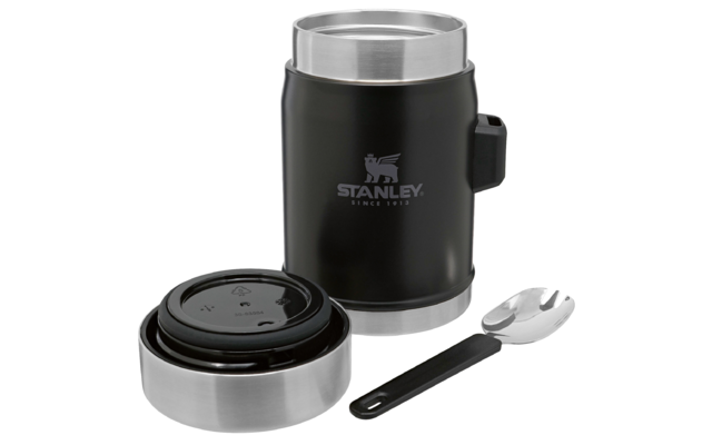 Stanley Classic Legendary Lebensmittel Behälter mit Göffel 400 ml schwarz matt